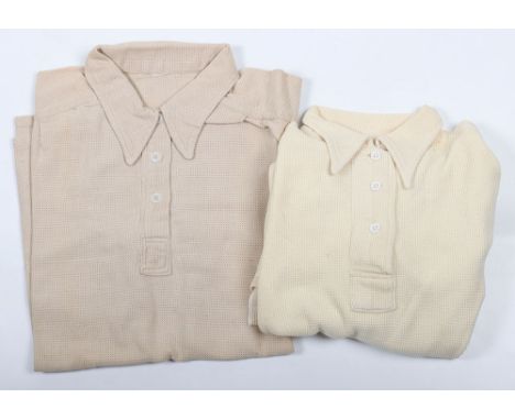 2x WW2 Women’s Land Army (W.L.A) Shirts, both being short sleeved shirts with button front. One has original label with 1944 