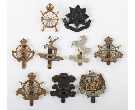 Grouping of Great War Territorial Battalion Cap Badges, including Hampshire Cyclist Battalion, Northern Cyclists, 2x Army Cyc