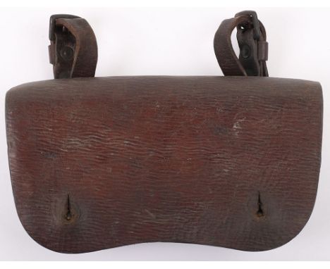 Scarce British WW1 High Capacity 20 Round Magazine Carrier for the SMLE Rifle, brown leather pouch with brass studs and leath