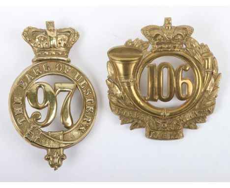 2x Pre-1881 Other Ranks Glengarry Badges 97th (The Earl of Ulsters) Regiment of Foot and 106th Bombay Light Infantry, both be