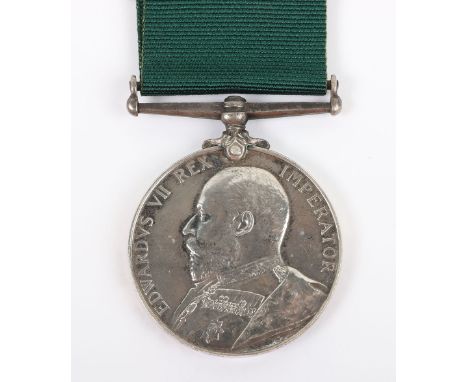 Edwardian Volunteer Long Service Medal to the 3rd Durham Royal Garrison Artillery Volunteers, Volunteer Long Service medal EV