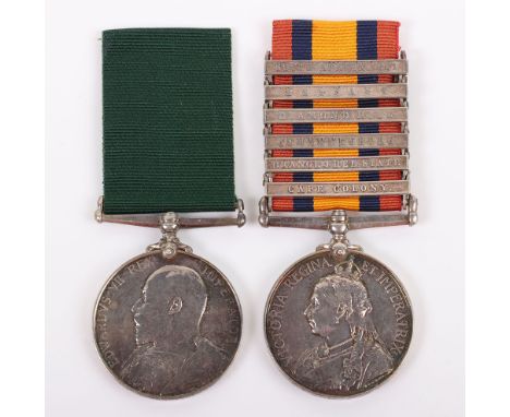 Royal Engineers Queens South Africa & Volunteer Long Service Medal Pair to the Newcastle Royal Engineers Volunteers, Queens S