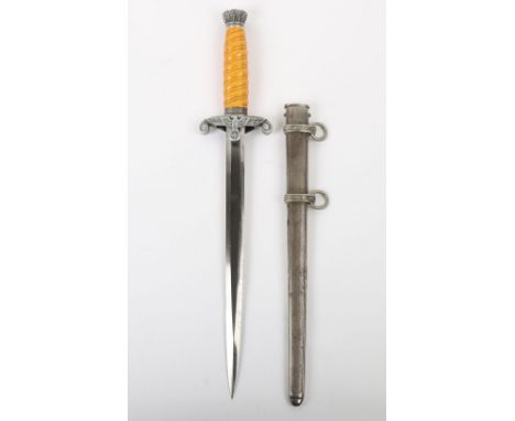 WW2 German Army Officers Dress Dagger by Ernst Pack & Sohn, example with orange grip, pommel with oakleaves relief, cross gua