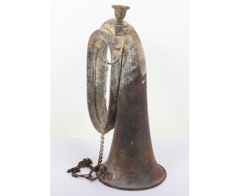 Battlefield Recovered WW1 German Bugle, untouched example of a steel bugle made in Berlin in 1916, which has much of the orig