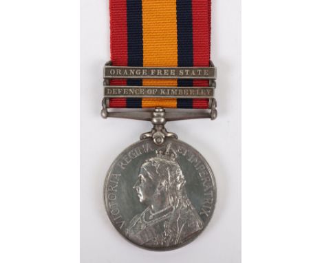 Queens South Africa medal to the South African Constabulary, medal with clasps Defence of Kimberley and Orange Free State, “3