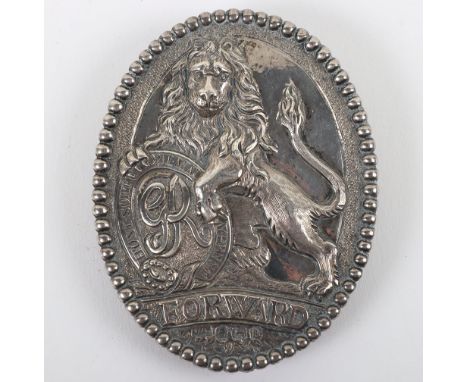 The London &amp; Westminster Light Horse Volunteers Officers Shoulder Belt Plate, a fine quality oval cast silver example. Wi