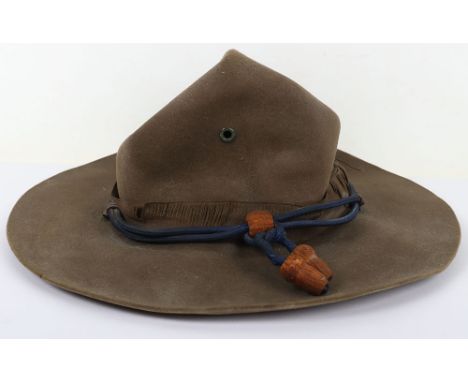WW2 American Drill Instructors / Campaign Hat, felt brimmed cap with blue and gold cords to the centre for the Army Air Corps