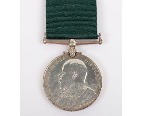 Edwardian Volunteer Long Service Medal to the 4TH Durham Royal Garrison Artillery Volunteers, Volunteer Long Service medal EV