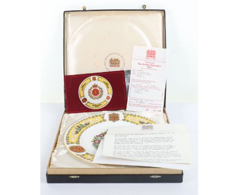 The Spode/Mulberry Hall Regimental Plate The Gordon Highlanders. Plate No. 178, complete with original presentation box and c