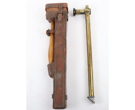 WW1 British Officers Trench Periscope No.23, dated 1916. Complete with its wooden handle in a fitted leather case with a soft