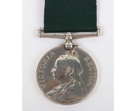 Victorian Volunteer Long Service Medal 4th Durham Volunteer Artillery, Volunteer Long Service medal VR, ornately engraved “No