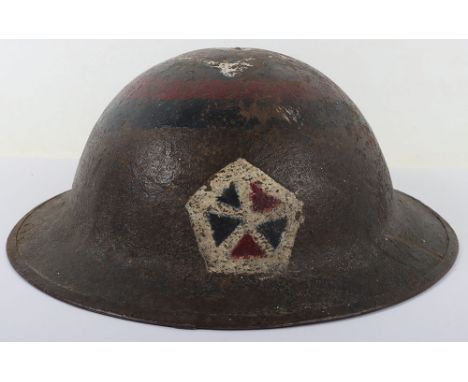 WW1 American Steel Helmet Shell, an interesting example retaining much of the original combat paint finish. To the top of the