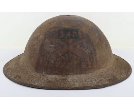 WW1 American 113th Artillery Steel Combat Helmet Shell, fine example of a British issue steel combat helmet which retains muc