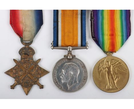 Great War 1914 Medal Trio to the 2nd Battalion Durham Light Infantry Who Was Taken Prisoner of War, 1914 Star medal, “9551 PT