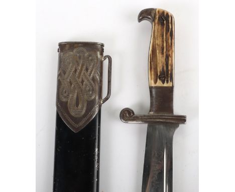 Third Reich R.A.D (Labour Service) Enlisted Ranks Dagger / Hewer by Carl Eickhorn Solingen, with two piece stag horn grips. H