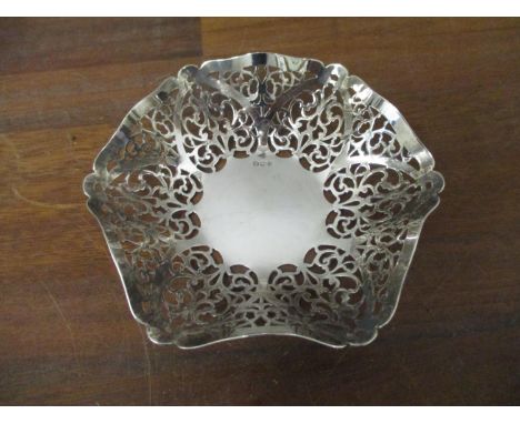 A silver dish with shaped and pierced sides, 104gLocation: Porter 