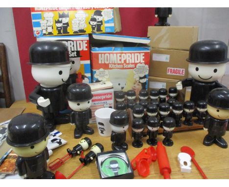 Homepride collectors items to include three boxed 1979 kitchen sets, a spice rack of plastic containers on treen stand and ma