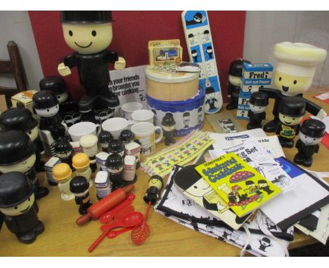 Homepride collectors items to include ceramic and plastic 'Fred' models, ephemera, tea towels and three cruet setsLocation: 1