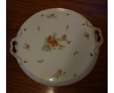 Large vintage Limoges circular tray 40cm wide approx.