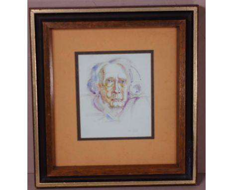 David Wilson (1946-) silver point and water colour Rose Lindsay portrait, signed lower right, 13cm x 10.5cm approx