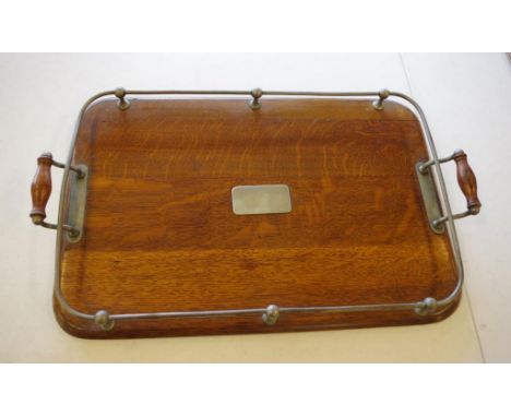 Vintage oak gallery tray 55.5cm wide