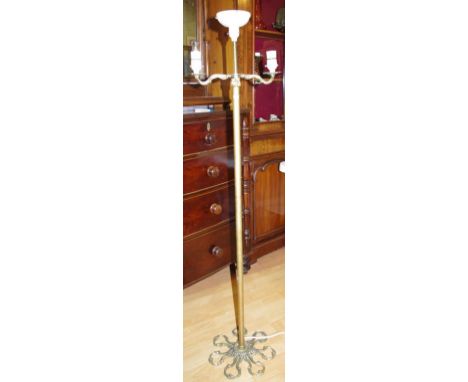Brass & bakelite floor lamp 145cm high approx.