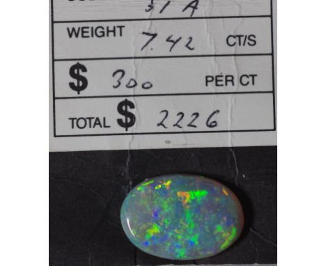 Unset 7.42ct  Australian polished sold opal