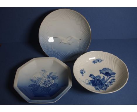 Three Danish ceramic bowls Royal Copenhagen & B & G, 20cm diameter (largest) approx.