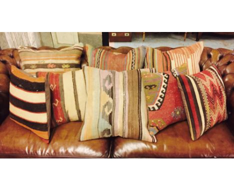 VINTAGE KILIM CUSHIONS, eight examples in various sizes and designs. (8)