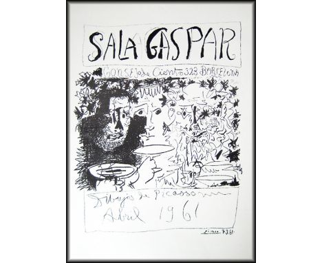 PABLO PICASSO, 'Sala Gaspar drawings of Picasso' original lithograph, 1961, signed and dated in the stone, edition of 500 on 