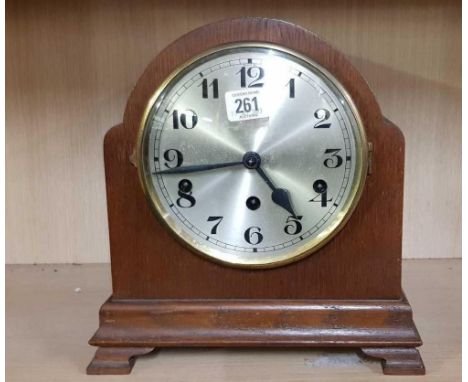 OAK CASED MANTEL CLOCK