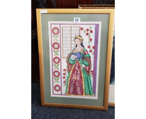 F/G TAPESTRY OF A TUDOR WOMAN
