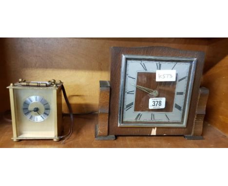 CARRIAGE CLOCK & 2 MANTEL CLOCKS
