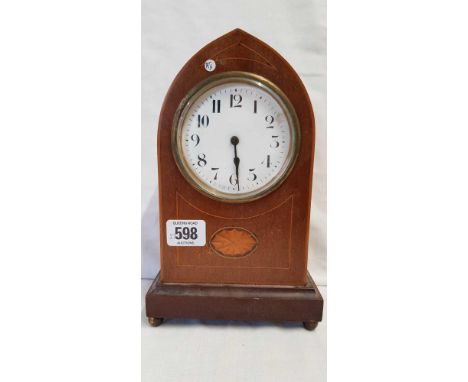 INLAID GOTHIC STYLE MANTEL CLOCK