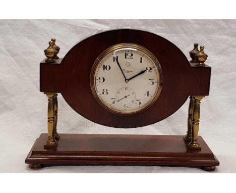 SMALL MANTEL CLOCK BY MAPPIN ON 4 BRASS PILLAR LEGS