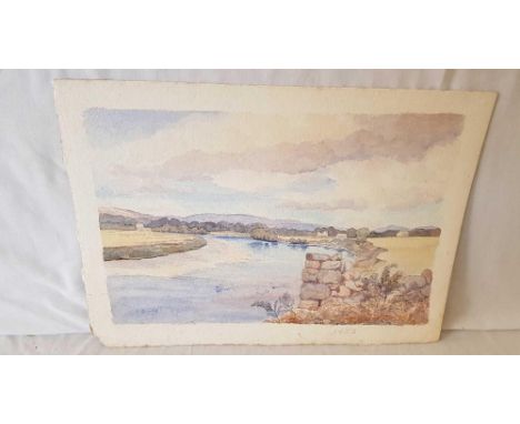 FOLIO CONTAINING A CHARCOAL & CHALK PORTRAIT OF A LADY IN PROFILE, SIGNED ROY, TOGETHER WITH VARIOUS OTHER WATERCOLOURS & PRI