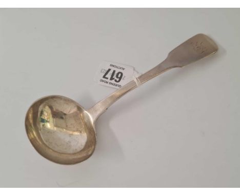 EXETER SILVER SAUCE LADLE BY J RAMSEY, 1825 DEVONPORT MAKER