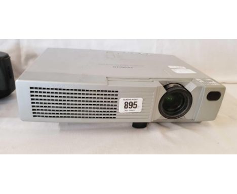 HITACHI CP-S225 LCD PROJECTOR - NO POWER CABLE, A CAMERA BAG WITH VARIOUS LENSES & A CANON EOS600