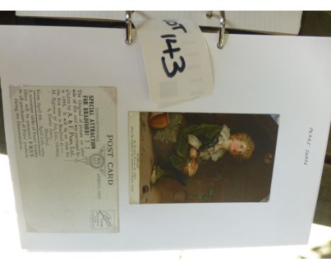 Postcards : Wonderful album of advertising cards - many early, includes products/hotels etc, beautifully set out in album ove