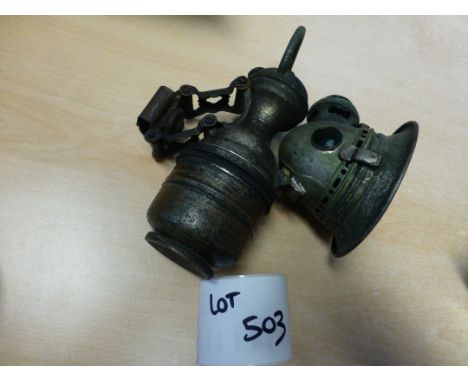 Collectables : Bicycle lamp, Miller Monarch Carbide Lamp - 1900's, good condition.