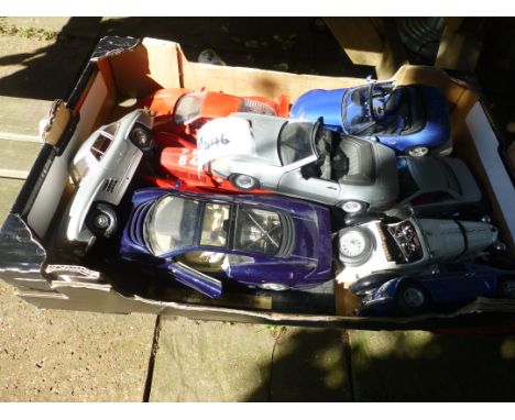 Die-cast : Quantity of 1:18 scale unboxed model cars, incl Burago and Maisto etc (10).
