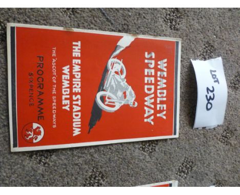 Speedway : Wembley v Stamford Bridge programme 8.10.1931, early issue in vgc, sl r/staples.