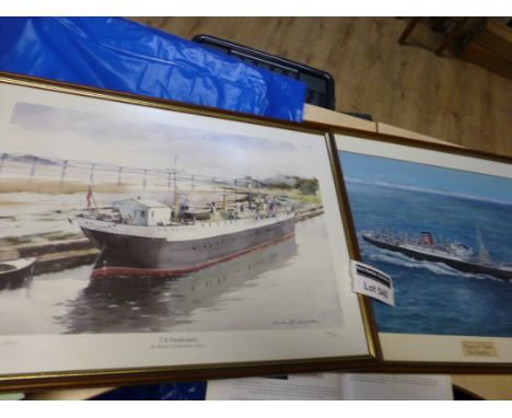 Collectables : Shipping - TS Vindicatrix signed and framed print, and New Zealand Star, also large frame ** BUYER MUST COLLEC