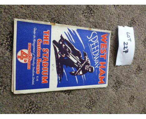 Speedway : West Ham v High Beech programme 2.6.1931, early issue sl. r/staples, good cond.