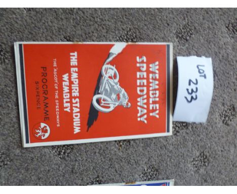 Speedway : Wembley v Stamford Brdige programme 4.8.1932, sl. r/staples, good cond.
