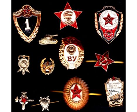 Soviet Union Militaria, Soviet enamel & Gilt badges (12) all different
