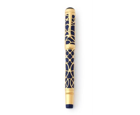 MONTBLANC, PATRON OF ARTS, PRINCE REGENT, 4810 A LIMITED EDITION FOUNTAIN PEN, NO. 2043/4810, 1995 Cap and Barrel: Royal blue