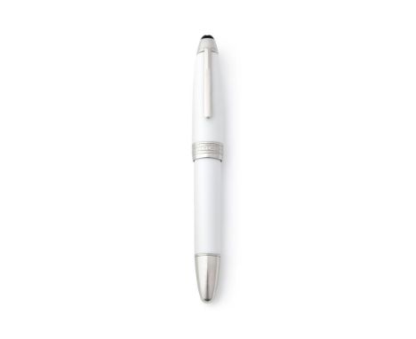 MONTBLANC, MASTERS FOR MEISTERSTÜCK, WHITE PORCELAIN A SPECIAL EDITION ROLLERBALL PEN, CIRCA 2010 Cap and Barrel: White Meiss