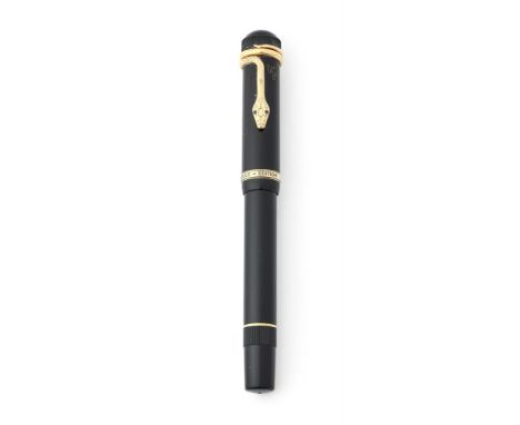 MONTBLANC, WRITERS EDITION, AGATHA CHRISTIE A LIMITED EDITION FOUNTAIN PEN, NO. 4075/4810, 1993 Cap and Barrel: Black resin w