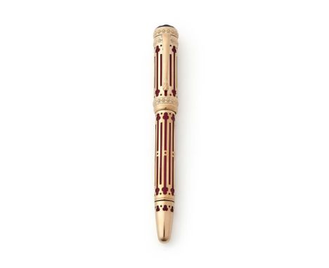 MONTBLANC, PATRON OF ARTS, CATHERINE THE GREAT, 4810 A LIMITED EDITION FOUNTAIN PEN, NO. 4275/4810, 1997 Cap and Barrel: Burg